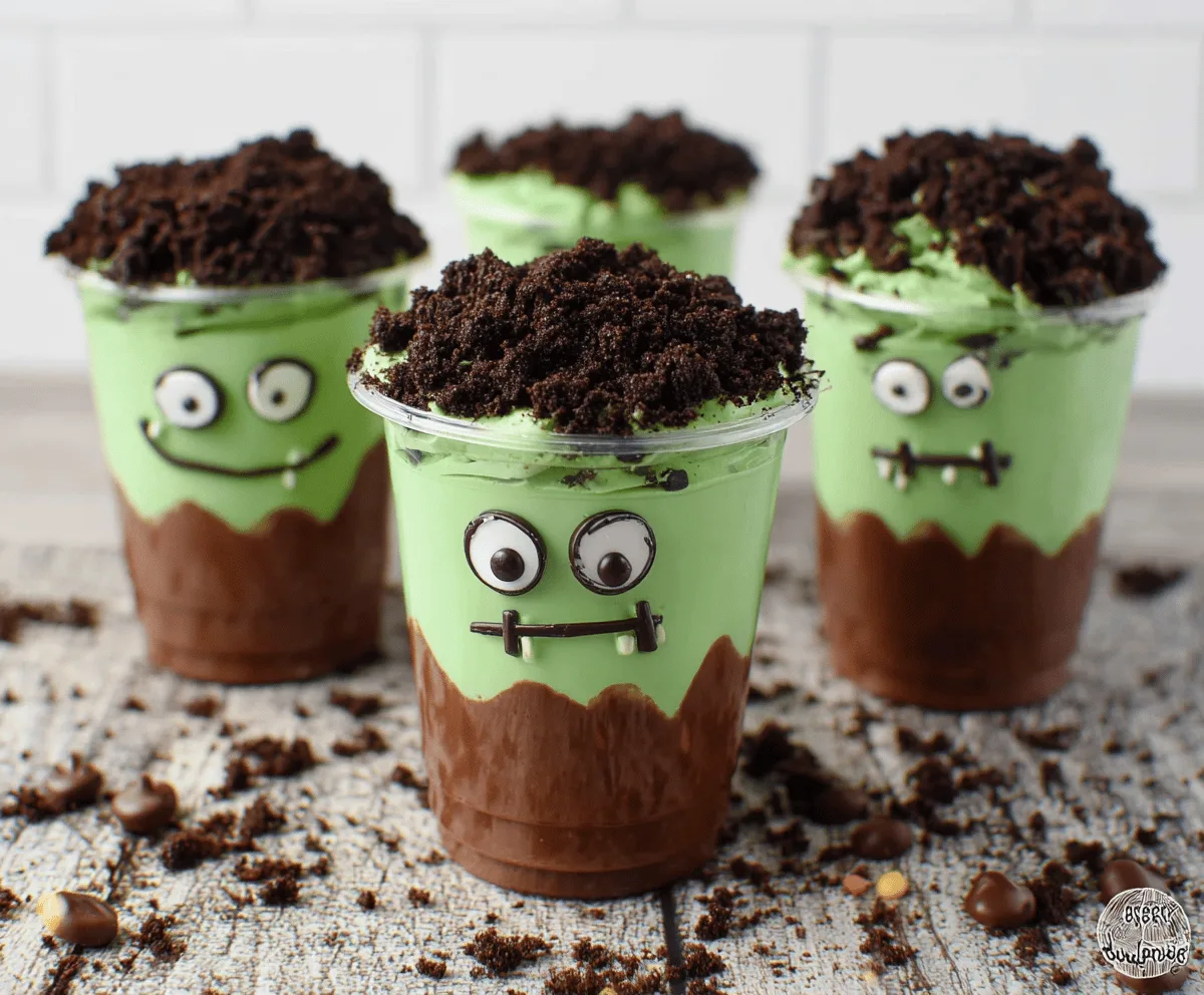 Easy Frankenstein Pudding Cups Recipe