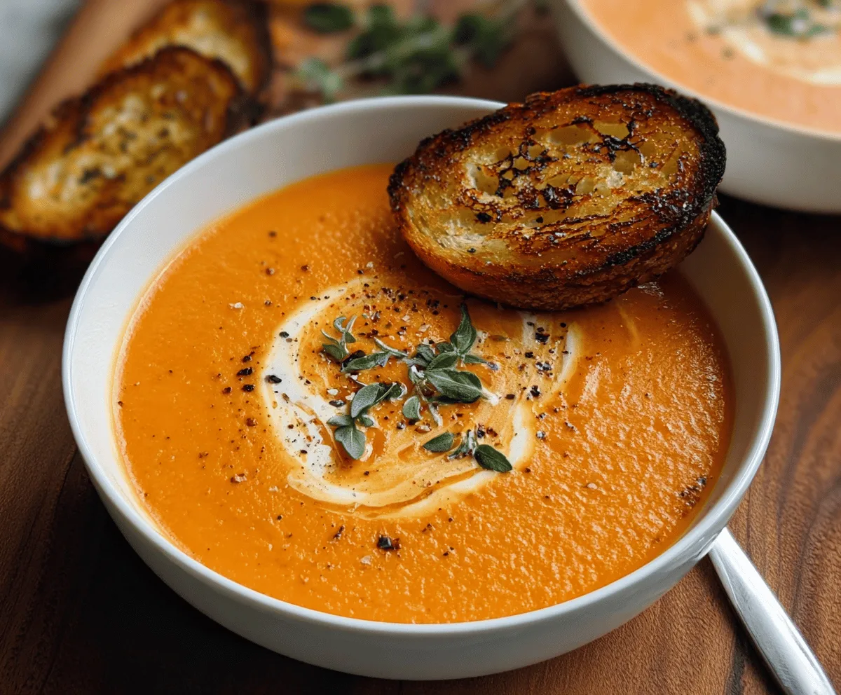 Creamy Roasted Garlic Tomato Soup Recipe