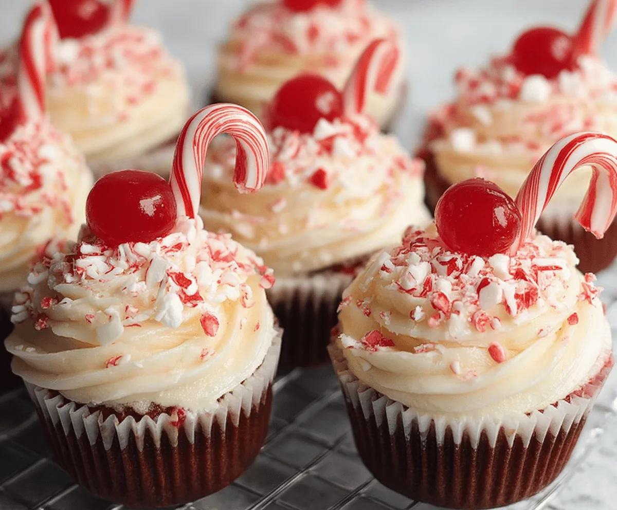 Candy Cane Cherry Cupcakes Recipe