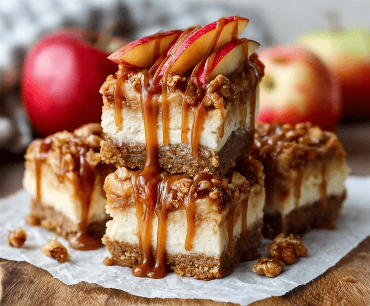 Easy Caramel Apple Cheesecake Bars