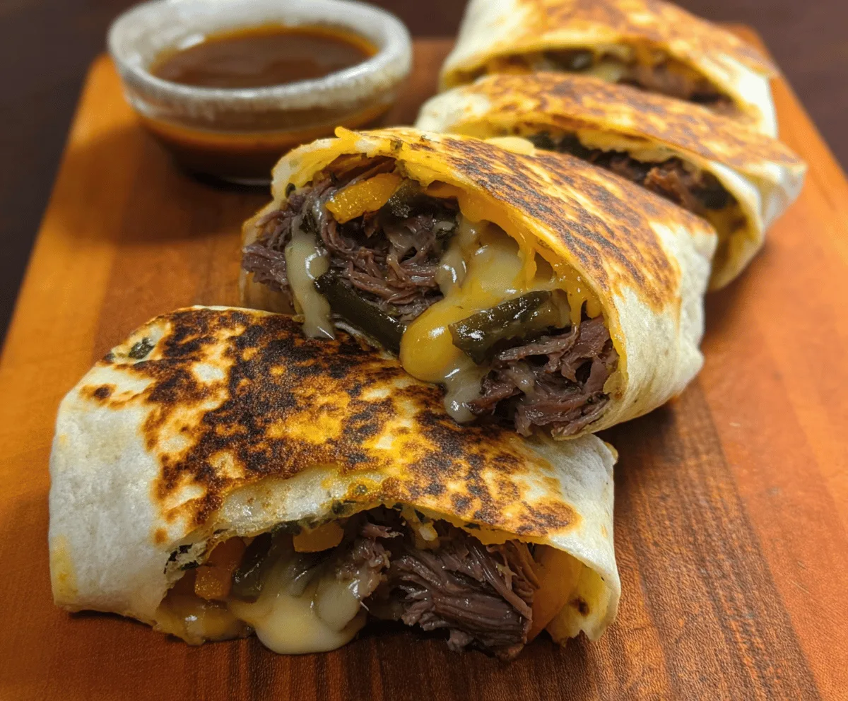 Easy French Dip Tortilla Roll Ups