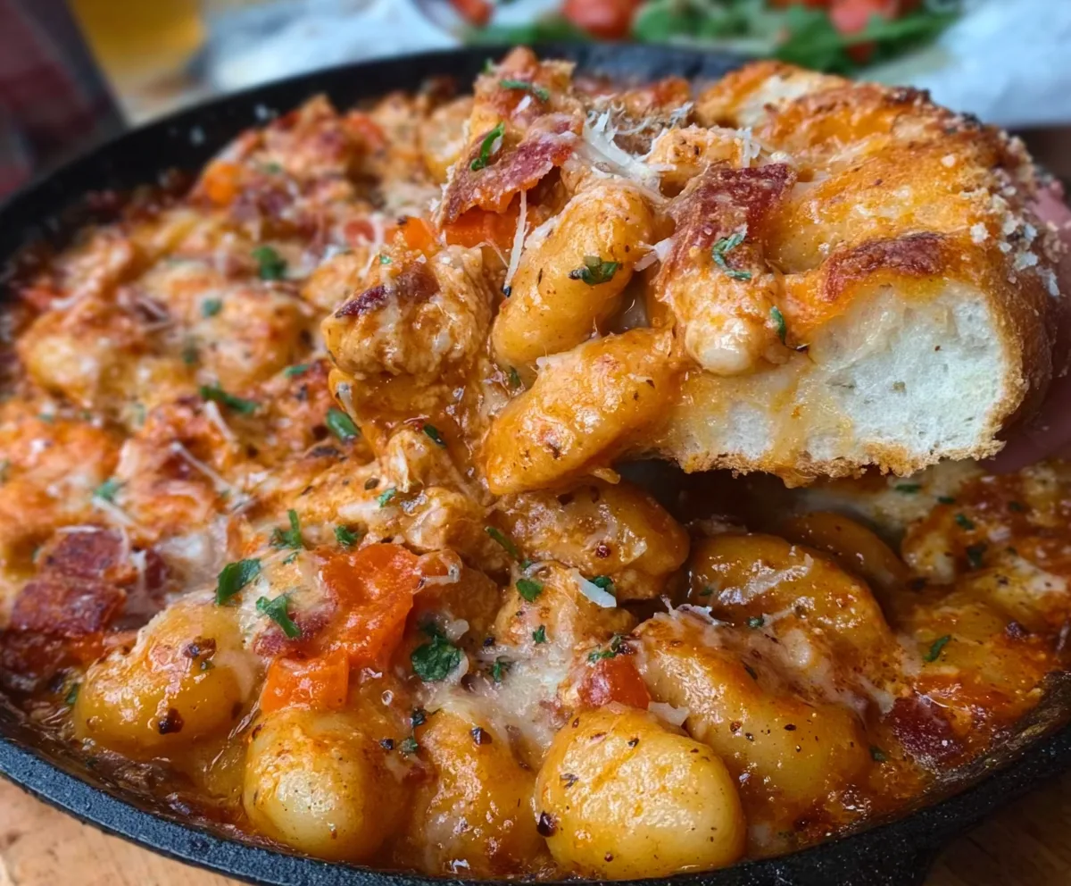 Quick Garlic Chicken Gnocchi Skillet