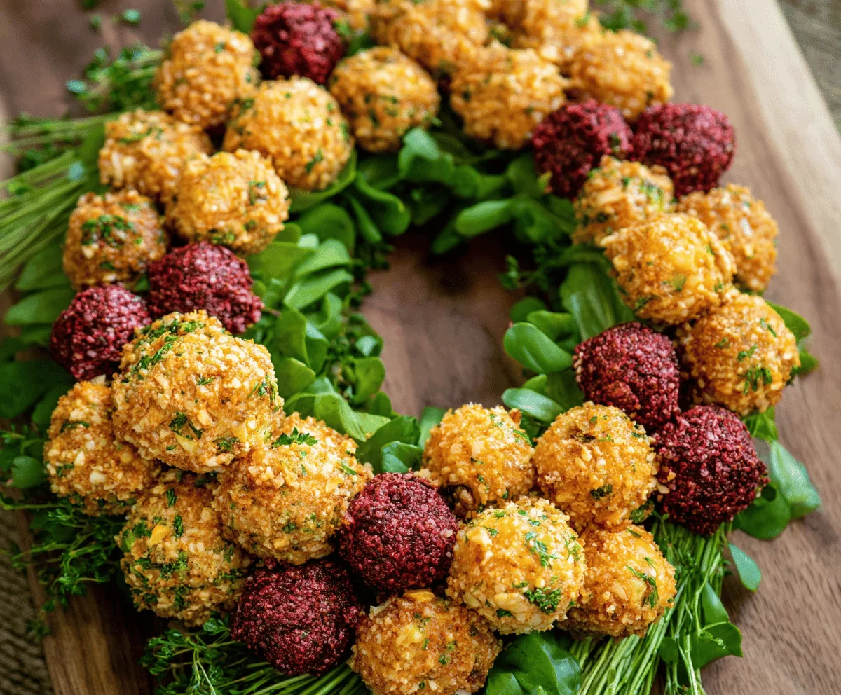 Mini Cheeseballs Wreath Recipe