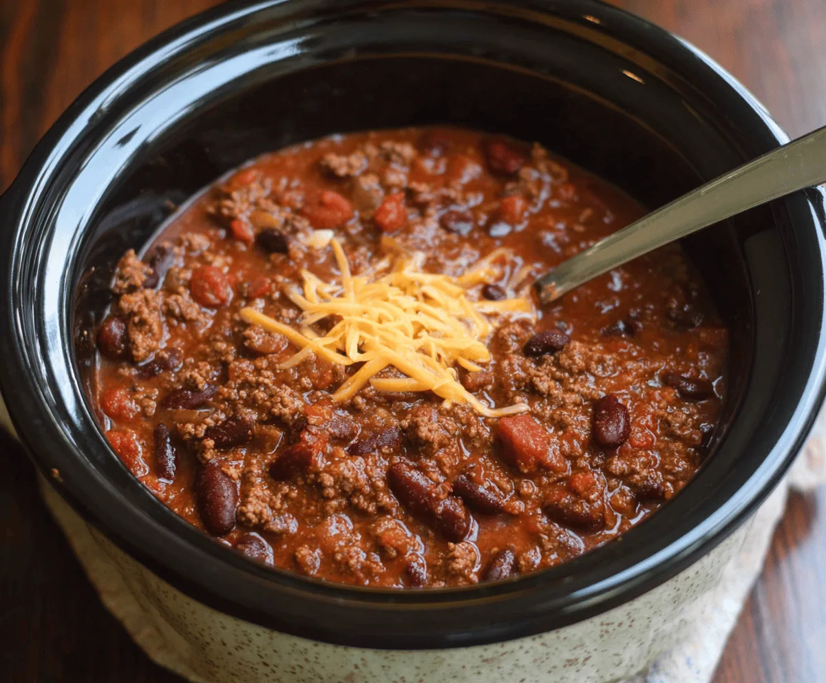 Easy Slow Cooker Beef Chili