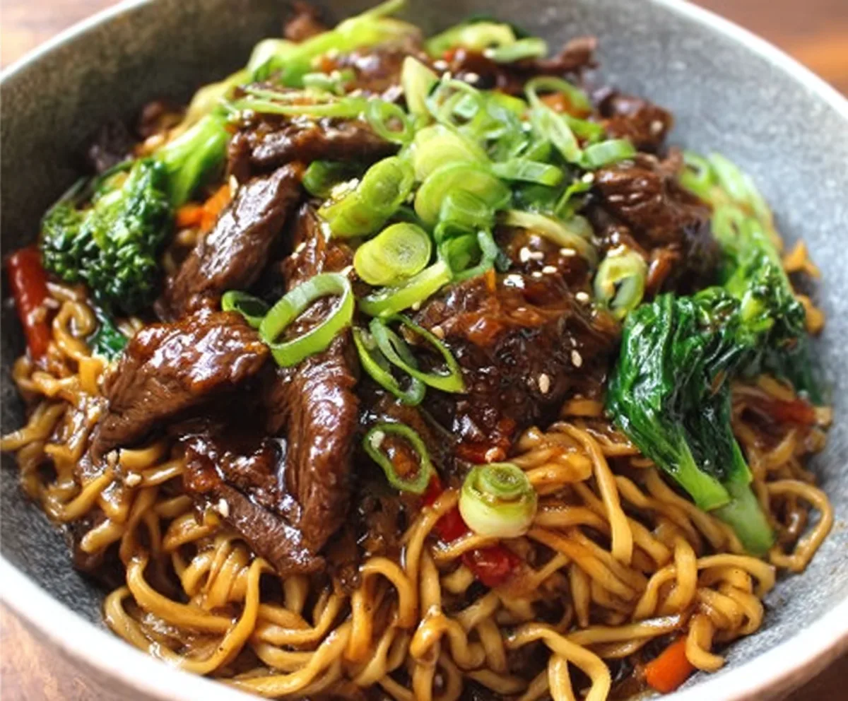 Sticky Beef Noodles Recipe