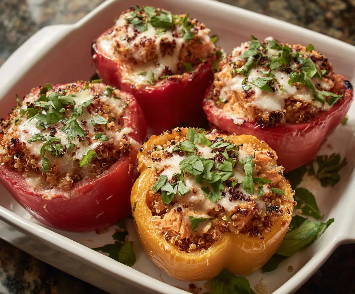 Easy Chicken Quinoa Stuffed Peppers