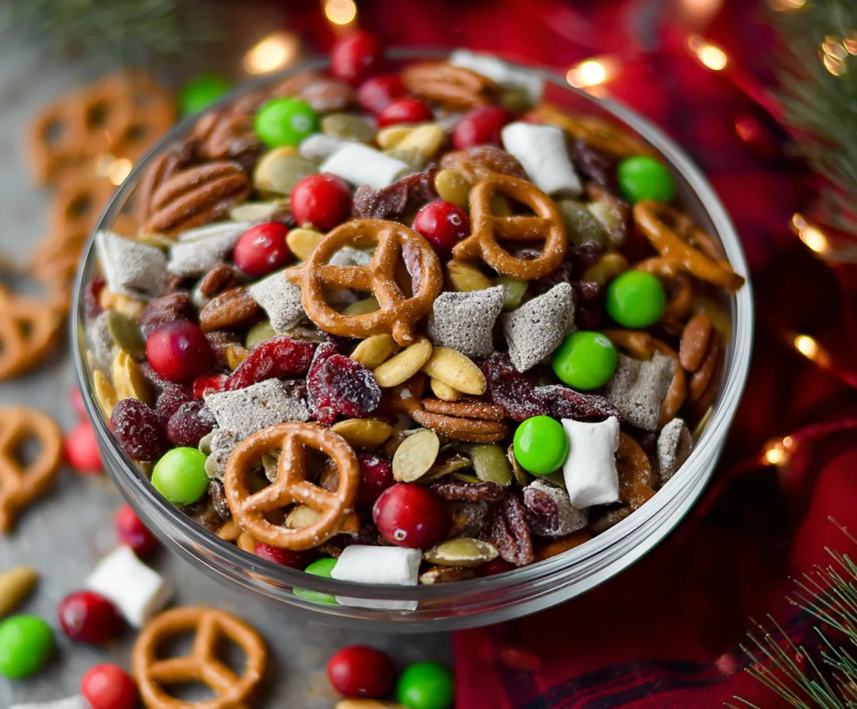 Easy Festive Holiday Trail Mix Recipe