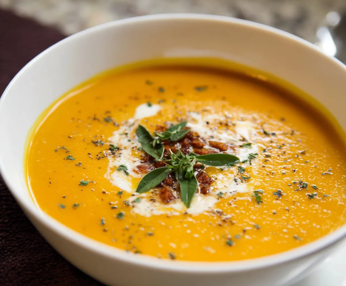 Herb-Crusted Butternut Squash Soup Recipe