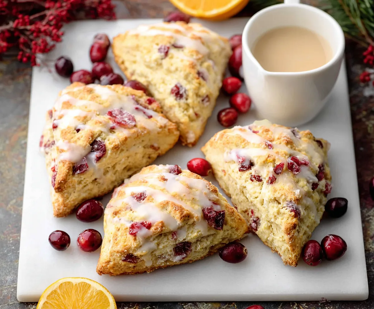 Easy Holiday Cranberry Orange Scones
