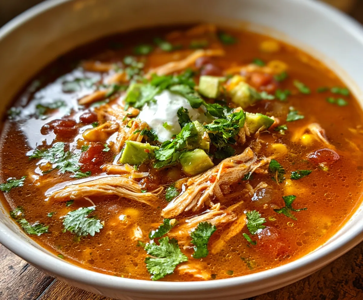 Easy Slow Cooker Chicken Tortilla Soup