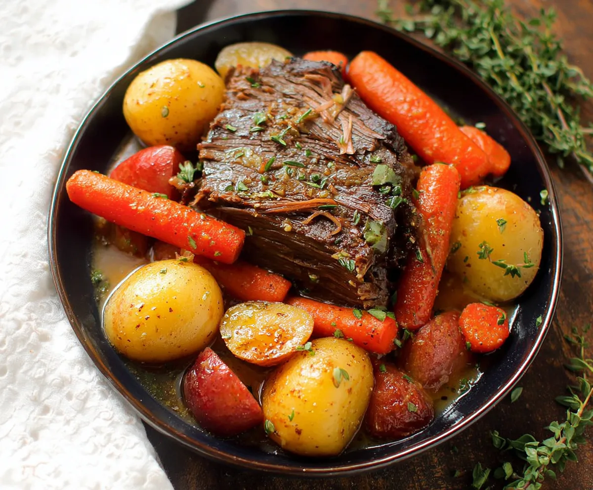 Easy Slow Cooker Pot Roast with Veggies