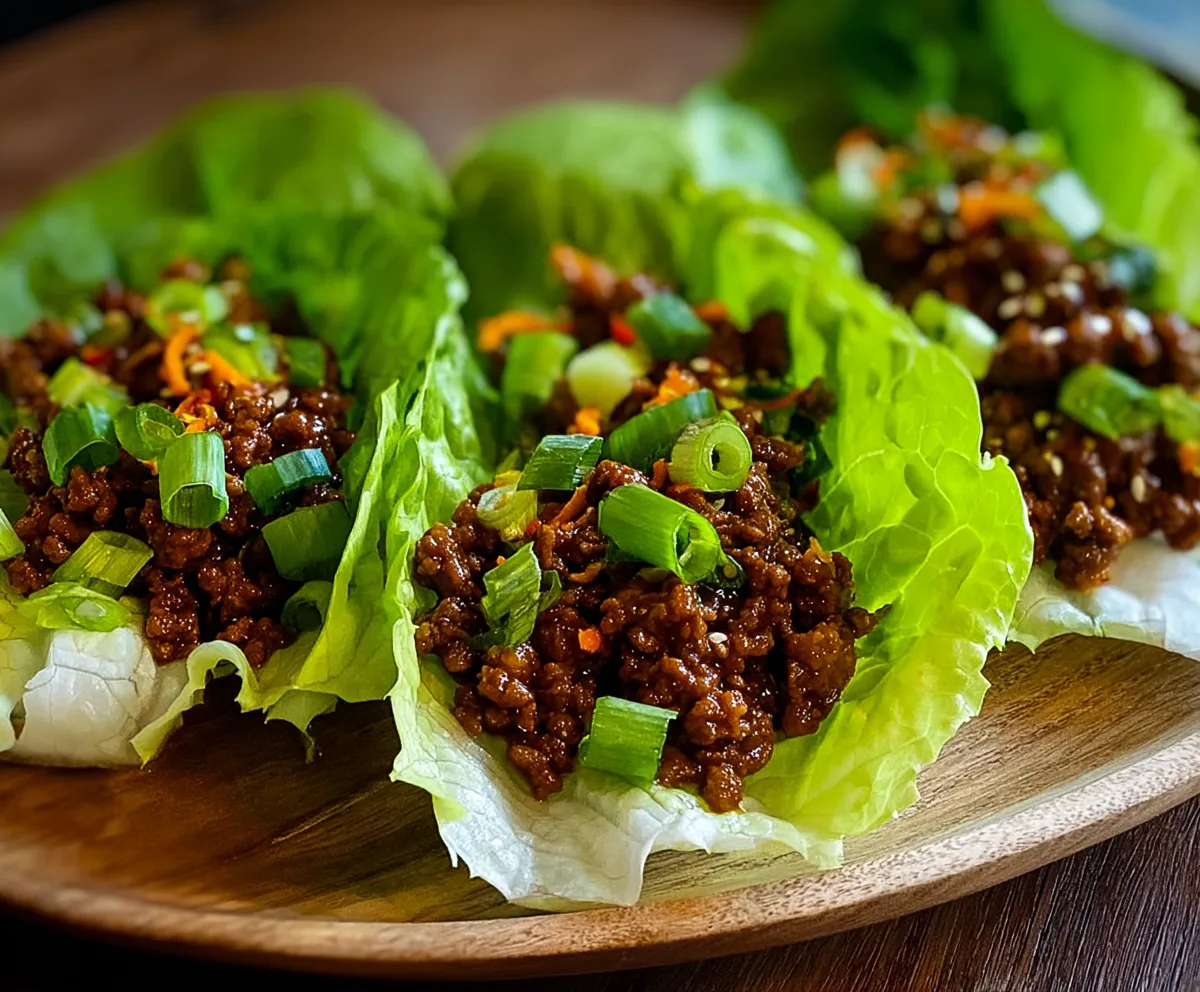 Spicy Gochujang Beef Lettuce Wraps