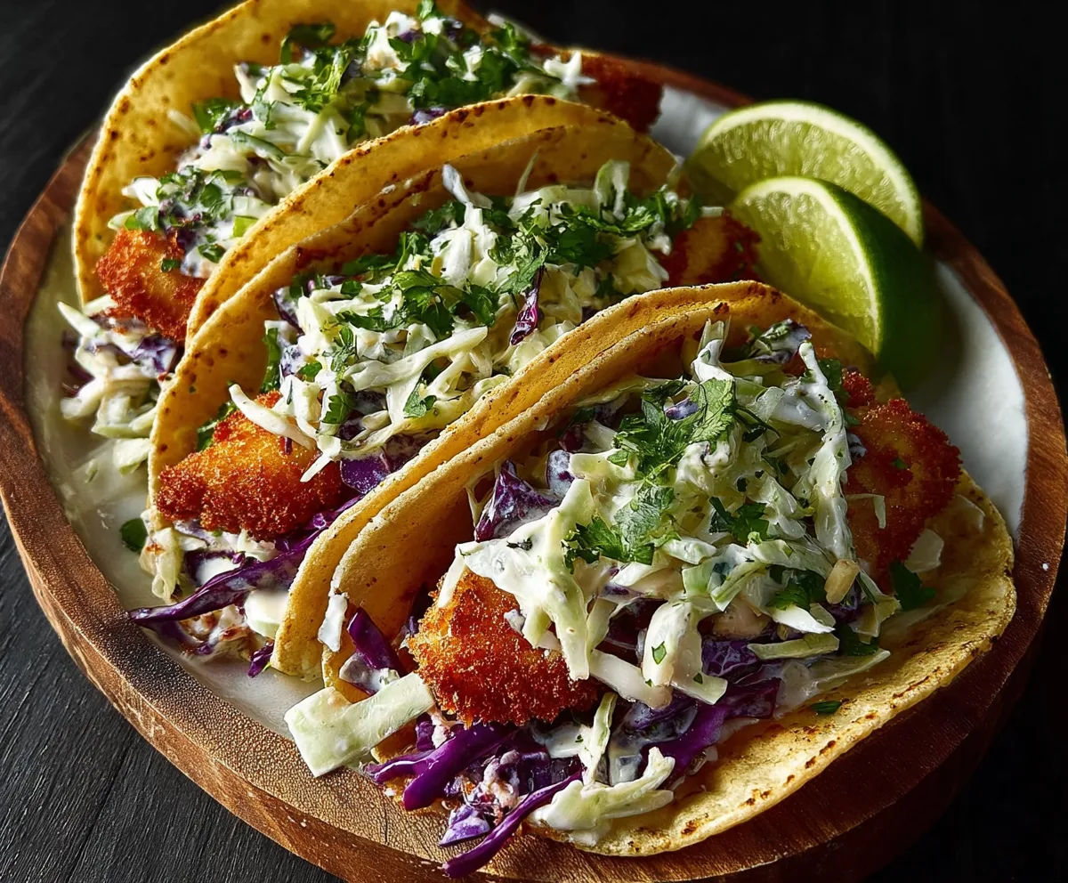 Crispy Fish Tacos with Fresh Slaw