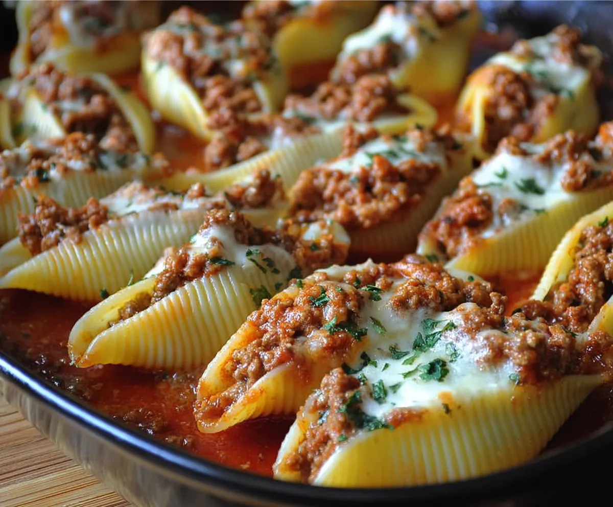 Easy Ground Beef Stuffed Shells