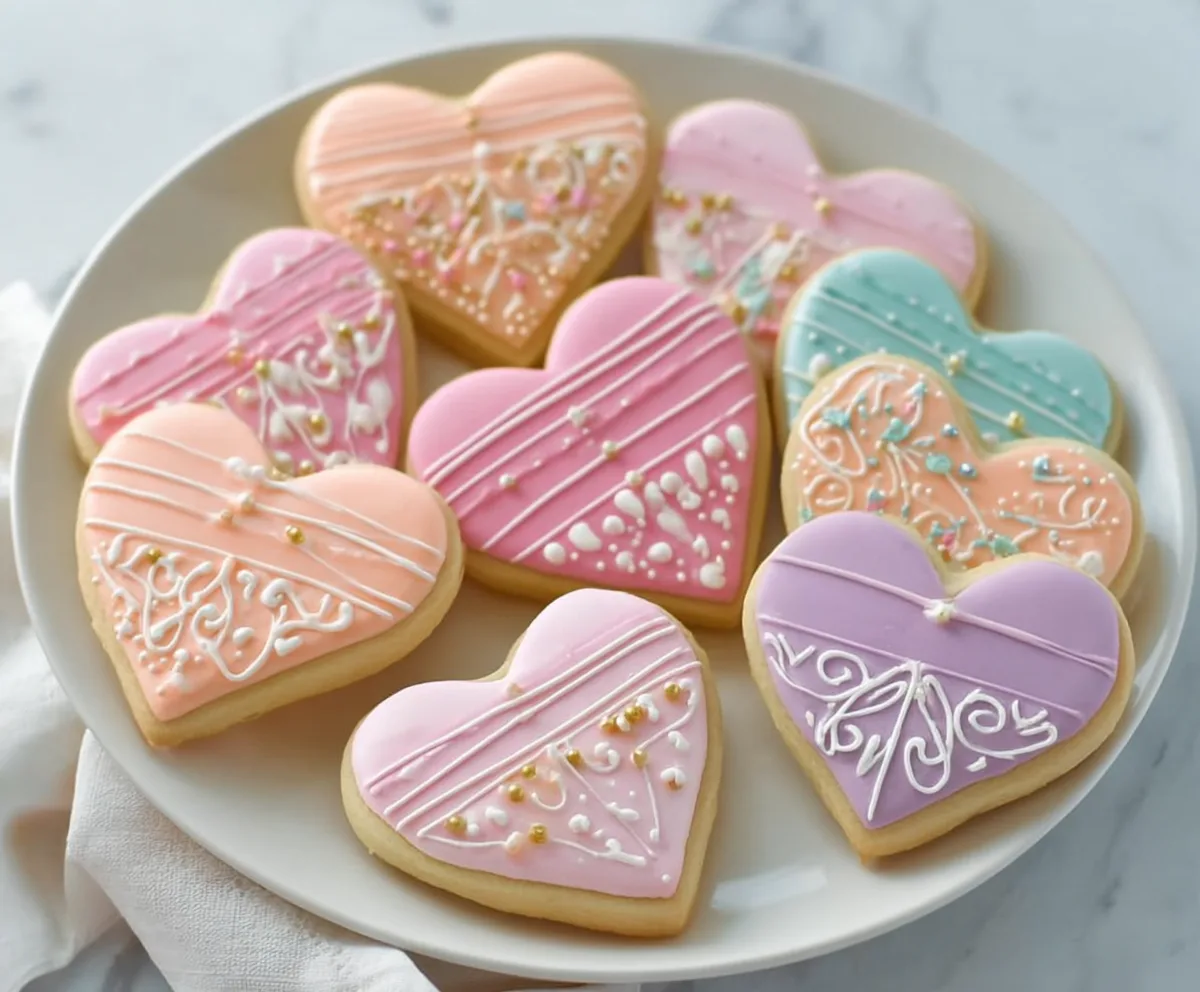 Heart Shaped Sugar Cookies with Royal Icing
