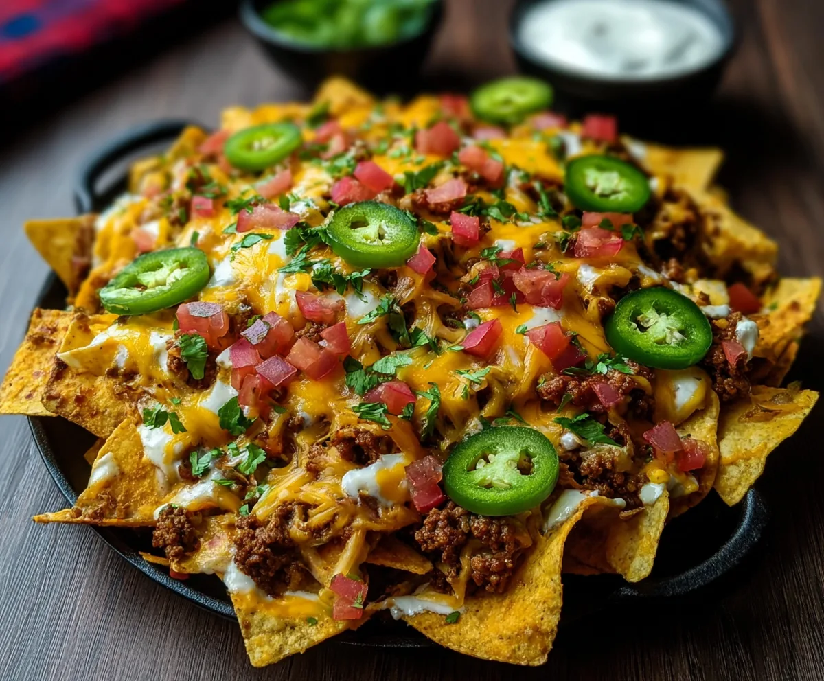 Loaded Nachos with Jalapeños & Cheese