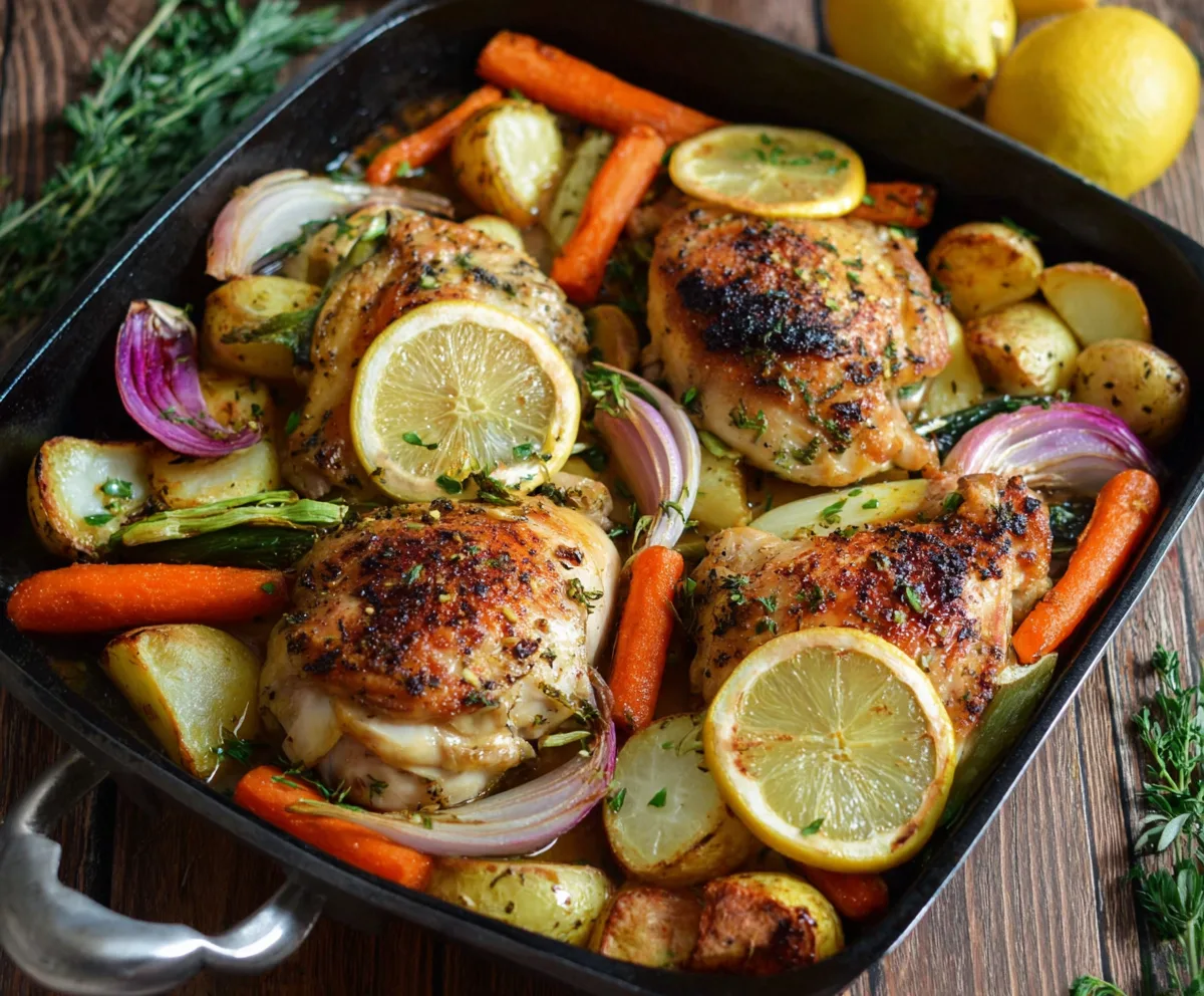 Easy One Pan Lemon Garlic Chicken