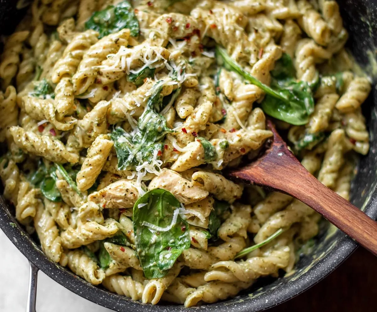 Easy One Pot Creamy Pesto Pasta