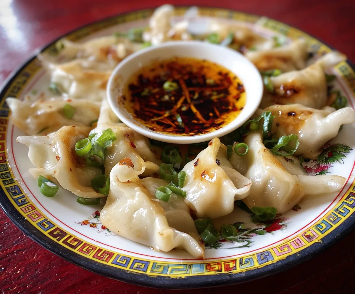 Easy Pork Dumplings with Chili Sauce
