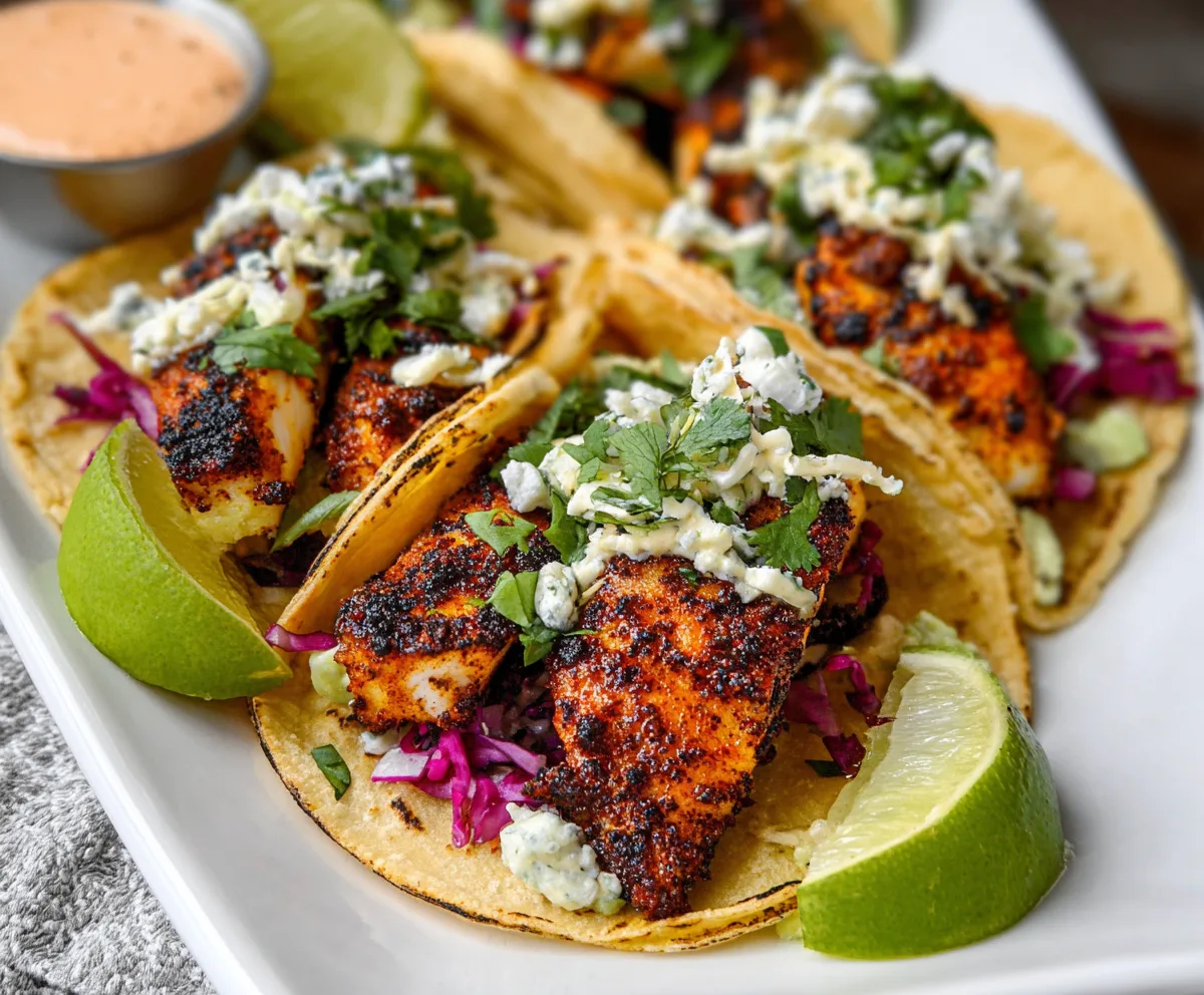 Easy Spicy Blackened Fish Tacos