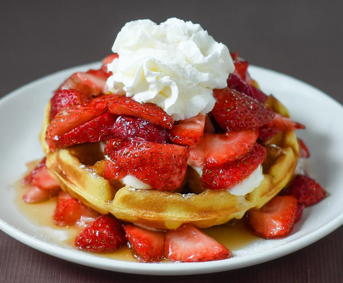 Easy Strawberry Shortcake Waffles